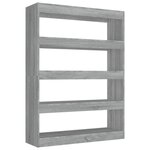 vidaXL Bibliothèque/Séparateur de pièce sonoma gris 100x30x135 cm