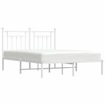 vidaXL Cadre de lit métal sans matelas et tête de lit blanc 150x200 cm