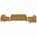 vidaXL Ensemble de canapés 3 Pièces marron velours
