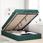 vidaXL Cadre de lit avec matelas avec matelas 2 Pièces Vert Velours