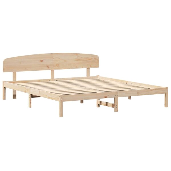 vidaXL Cadre de lit Marron 200 x 200 cm Bois de pin massif
