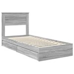 vidaXL Lit de Rangement Gris Sonoma 90 x 190 cm Bois d'ingénierie