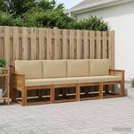 vidaXL Ensemble de canapés d'extérieur 5 Pièces Naturel et Beige