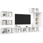 vidaXL Ensemble de meubles TV 8 Pièces Blanc Bois d'ingénierie