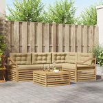 vidaXL Ensemble de canapés d'extérieur 5 pc Blanc et Beige Polyester
