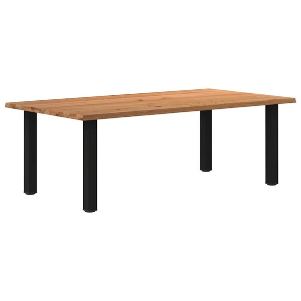 vidaXL Table à manger et bord naturel bois massif chêne rectangulaire