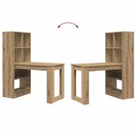 vidaXL Bureau chêne artisanal 122 x 67 x 145 cm Bois d'ingénierie