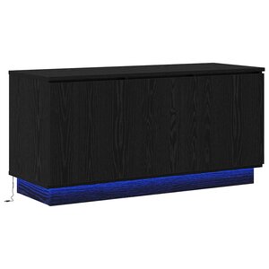 vidaXL Meuble TV avec LED Chêne noir 100 x 38 x 49 cm