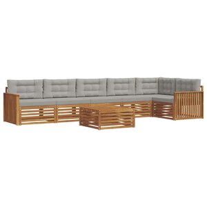vidaXL Ensemble de canapés d'extérieur 7 pc Gris Naturel et Clair