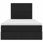 vidaXL Lit avec rangement et LED avec LED Noir 120 x 190 cm Polyester