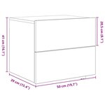 vidaXL Cabinet de chevet mural chêne artisanal 50 x 39 x 41 cm