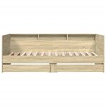 vidaXL Lit de jour et tiroirs chêne sonoma 90x190 cm bois d'ingénierie