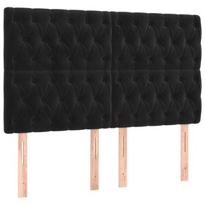 vidaXL Têtes de lit 4 Pièces Noir 80x7x78/88 cm Velours