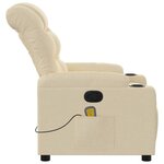 vidaXL Fauteuil inclinable de massage crème tissu