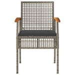 vidaXL Chaises de jardin coussins lot de 4 gris résine tressée acacia