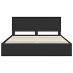 vidaXL Cadre de lit avec tiroir Noir 180 x 200 cm Bois Ingénierie