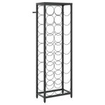 vidaXL Casier à bouteilles de 27 bouteilles noir 34x18x100cm fer forgé