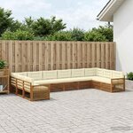 vidaXL Ensembles de canapés avec coussin 10 Pièces Bois d'Acacia Massif
