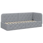 vidaXL Cadre de lit d'angle Gris clair 80 x 200 cm tissu