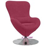 vidaXL Fauteuil œuf Rouge bordeaux 63 x 73 x 90 cm Velours