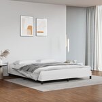 vidaXL Cadre de lit avec tête de lit Blanc 160x200 cm Similicuir
