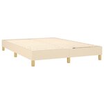 vidaXL Sommier à lattes de lit avec matelas LED Crème 140x200 cm Tissu