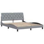 vidaXL Cadre de lit avec LED sans matelas gris clair 160x200 cm tissu