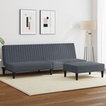vidaXL Ensemble de canapés 2 Pièces gris foncé velours