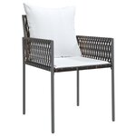 vidaXL Ensemble de Salle à Manger de Jardin 5 pièces avec Coussins Marron Rattan Poly
