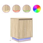 VidaXL Table de chevet avec lumières LED chêne sonoma 38x34x50 cm