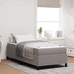 vidaXL Lit à ressorts Taupe  Noir 100 x 200 cm Tissu  Bois Engineered