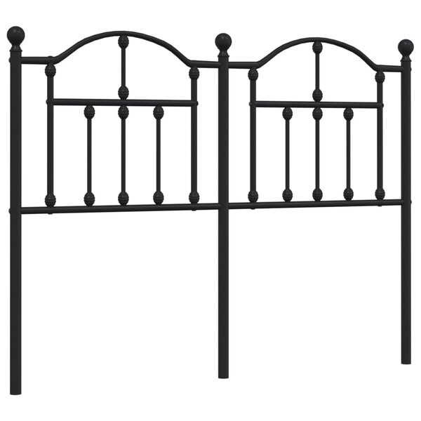 vidaXL Tête de lit métal noir 120 cm