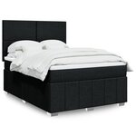 vidaXL Sommier à lattes de lit avec matelas Noir 140x200 cm Tissu