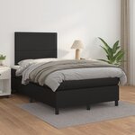 vidaXL Sommier à lattes de lit avec matelas noir 120x190 cm similicuir