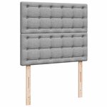 vidaXL Sommier à lattes de lit avec matelas Gris clair 120x200cm Tissu