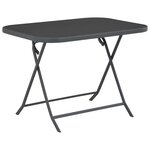 vidaXL Table pliable de jardin Gris 100x75x72 cm Verre et acier