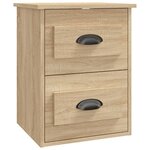 vidaXL Table de chevet murale chêne sonoma 41 5x36x53 cm