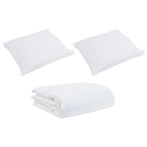 vidaXL Couette avec oreiller 3 Pièces Blanc Bas