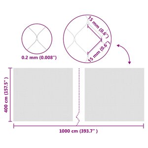 vidaXL Filet de protection pour oiseaux Vert 4 x 10 m Polyéthylène