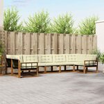 vidaXL Ensemble de canapés d'extérieur 7 Pièces Naturel et Crème