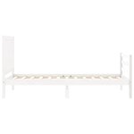 vidaXL Cadre de lit sans matelas blanc bois massif