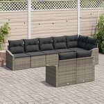 vidaXL Ensemble de salle à manger pour jardin avec coussin 8 Pièces Gris