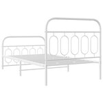 vidaXL Cadre de lit métal sans matelas et pied de lit blanc 100x190 cm