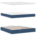 VidaXL Cadre de lit ottoman avec matelas bleu 200x200 cm tissu