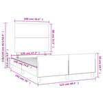 vidaXL Cadre de lit sans matelas gris clair 120x190 cm velours
