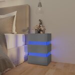 vidaXL Table de chevet à LED Gris 45x35x67 cm Bois d'ingénierie