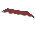 vidaXL Auvent manuel rétractable bordeaux 600x350 cm