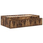 vidaXL Lit de rangement Chêne fumé 100x200 cm