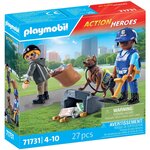 PLAYMOBIL 71731 - Policier chien de recherche  voleur et accessoires