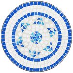 vidaXL Table de bistro mosaïque bleu et blanc Ø50x70 cm céramique